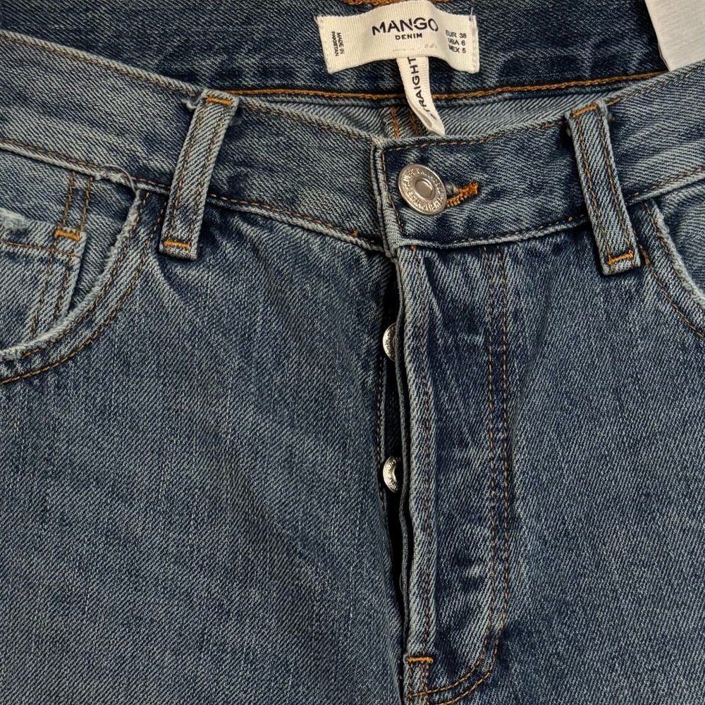 🚨3X$30🚨 Mango Blue Straight Leg Jeans Classic Style - Picture 13 of 13